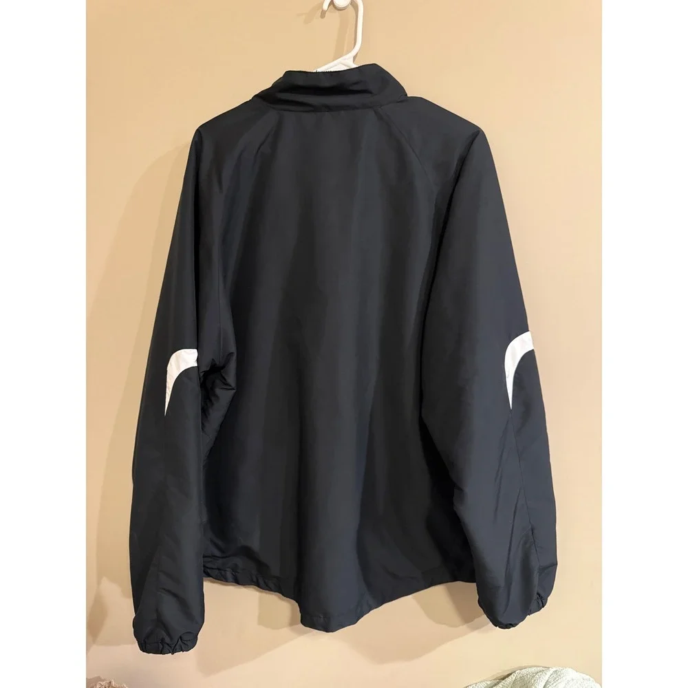 Under Armour Mens Black White Athletic Track Jacket Full‎ Zip Size LG